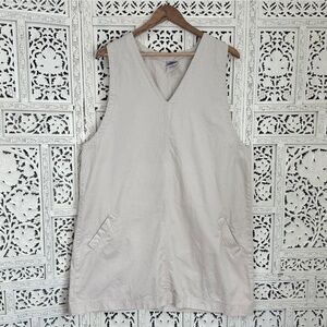 Vintage Neutral V Neck Sleeveless Knee Length Summer Dress Sz‎ XL